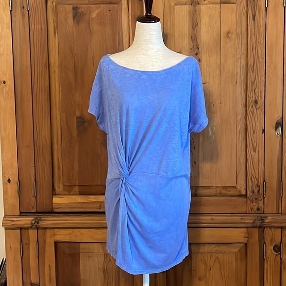 Anthropologie Blue Twist Knot Tee Blouse Sz. S - Picture 7 of 13